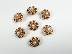 NASTURI METALICI AURII CU STRASURI, 20MM, COD2517 - Img 2