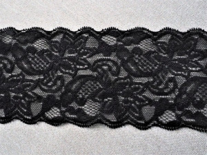 Dantela elastica neagra 8cm/9m, cod300 - Img 2