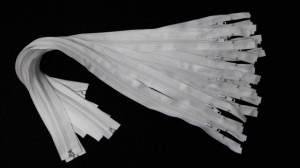 Fermoare detasabile #5 nylon 50,60,70,75,80,85,90 alb / 10 buc