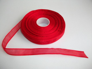 Panglica organza 10 mm - rosu
