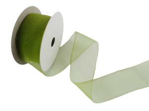 Panglica organza 41 mm verde praz