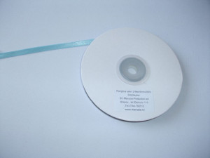 Panglica satinata ambele fete 6mm bleu, cod1174