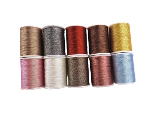 SNUR METALIC 1MM, SET 10 BOBINE X 7YDS, CULORI DIFERITE