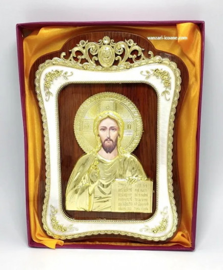 Icoana din lemn cu rama aurita Iisus