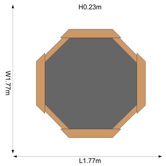 Cutie hexagonala din lemn pentru nisip Giant 150x150 cm, cu bancute si prelata - 2 | YEO