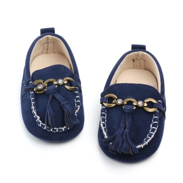 Mocasini bleumarin eleganti pentru bebelusi - 3 | YEO