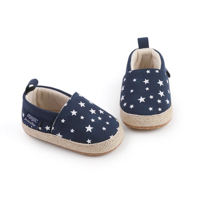 Pantofiori bleumarin tip mocasini cu stelute - 3 | YEO