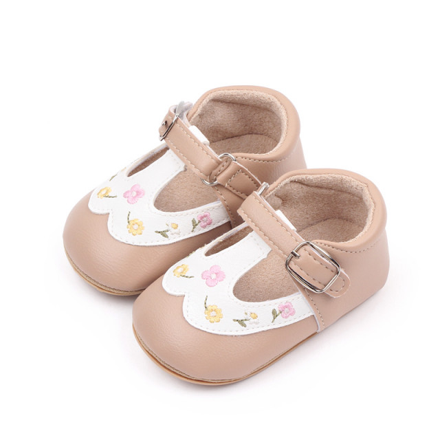 Pantofiori crem cu alb si floricele brodate - 4 | YEO