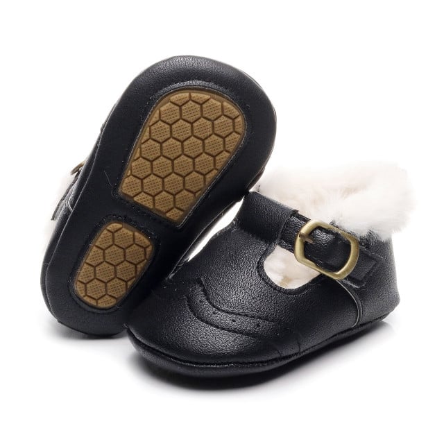 Pantofiori negri imblaniti pentru fetite - Lilly - 2 | YEO