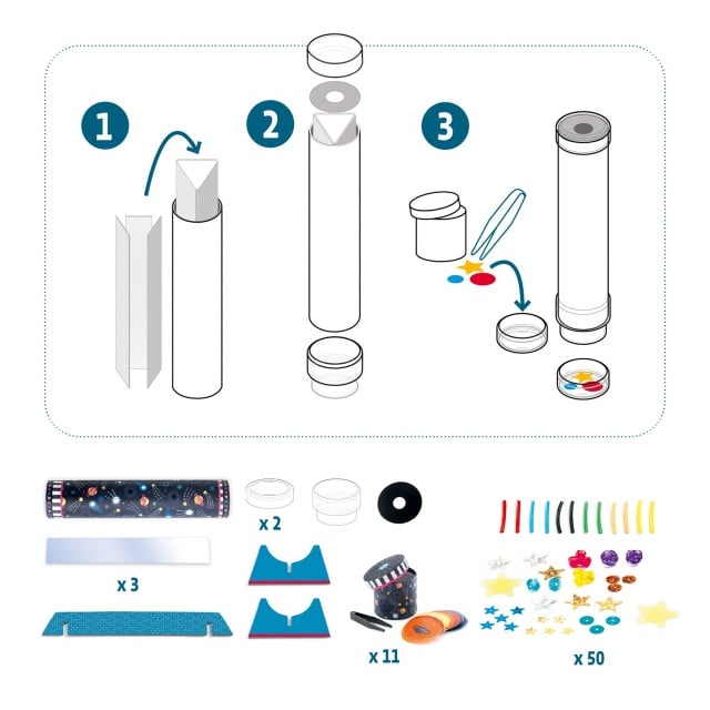 Joc creativ DIY Caleidoscop Imersiune în spațiu, Djeco - 3 | YEO