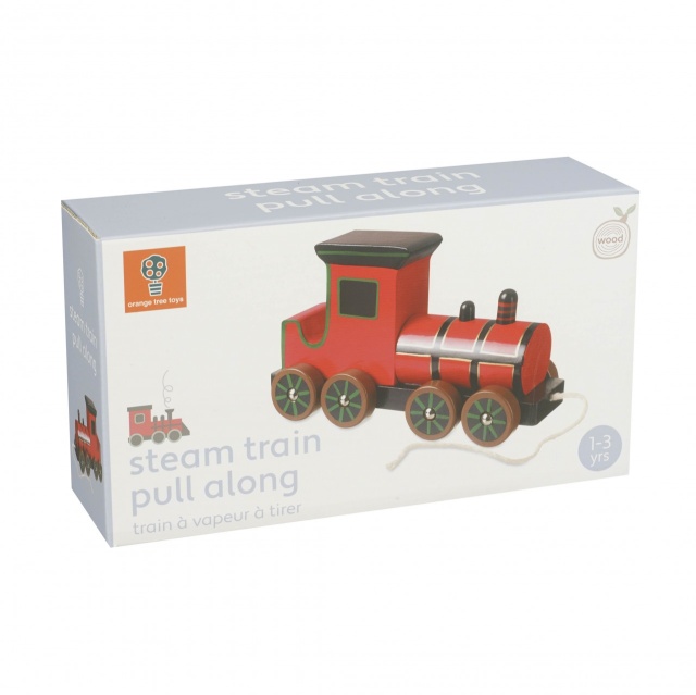 Jucarie de tras Locomotiva cu aburi, Orange Tree Toys - 3 | YEO