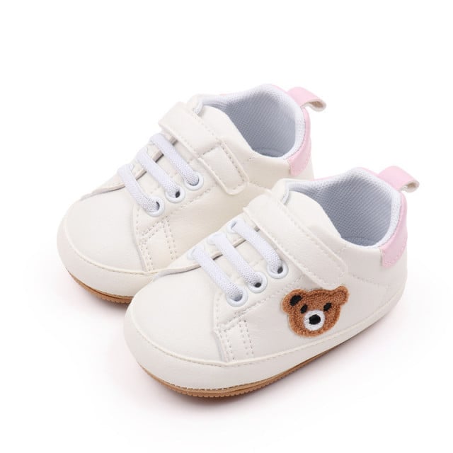 Pantofiori albi cu insertie roz - Teddy - 3 | YEO