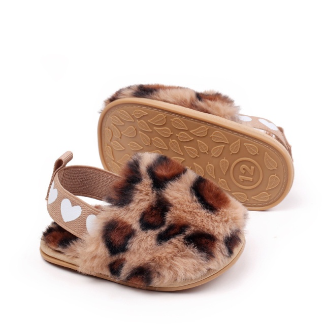 Pantofiori decupati maro, cu blanita leopard