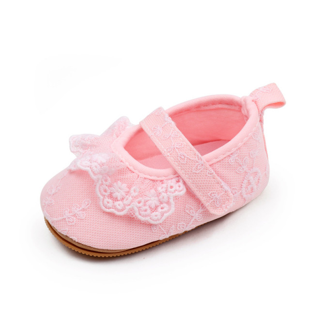 Pantofiori roz cu danteluta - Bella - 5 | YEO