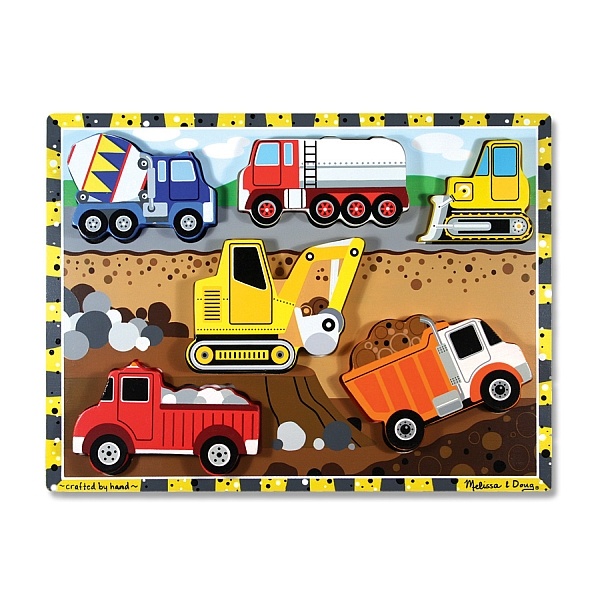 Puzzle lemn in relief Utilaje pentru constructii Melissa and Doug