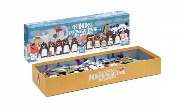 Puzzle progresiv 1,2,3..10 pinguini, Londji