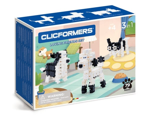 Set de construit Clicformers-Animale prietenoase, 79 piese