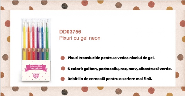 Set roll-gel 6 culori neon, Djeco - 2 | YEO