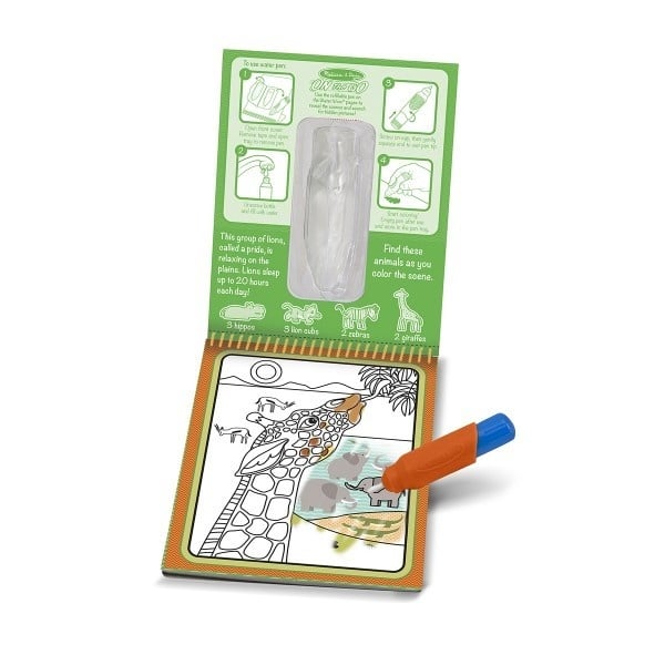 Carnet de colorat cu Apa magica Safari - Melissa and Doug - 2 | YEO