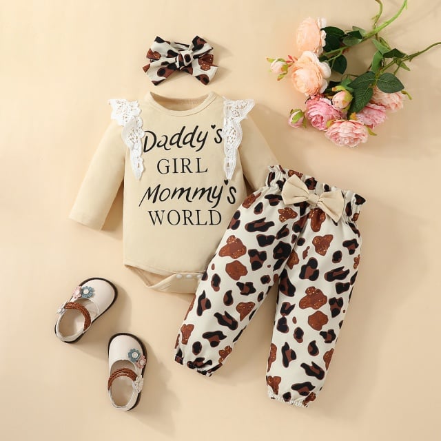 Compleu cu body crem pentru fetite - Daddy and Mummy - 3 | YEO