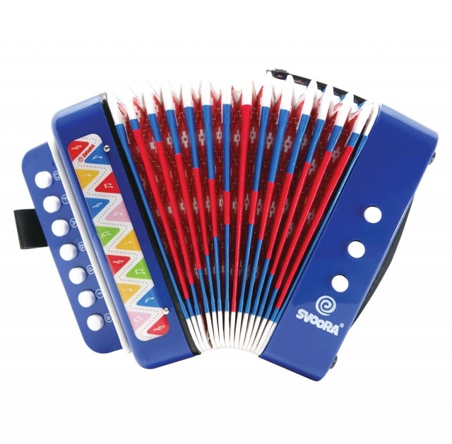 Instrument muzical acordeon albastru