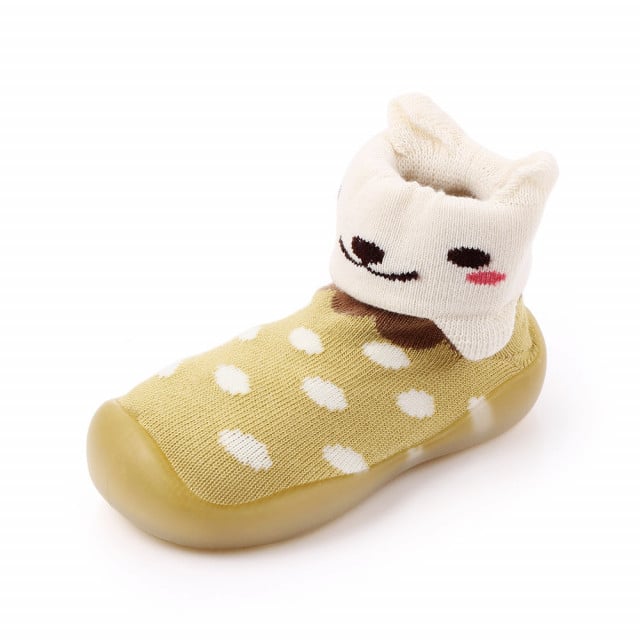 Mocasini mustar cu talpa de silicon antiderapanta - Kitty - 2 | YEO