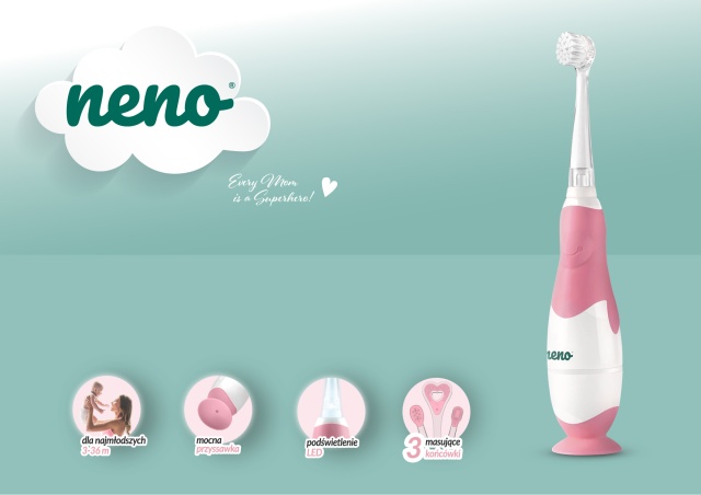 Neno Denti Pink – periuță de dinți electrică de la 3 la 36 luni - 1 | YEO