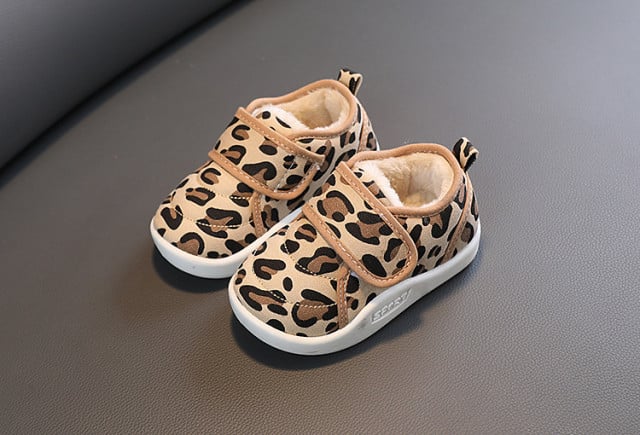 Pantofi imblaniti pentru fetite - Animal print