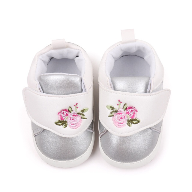 Pantofiori argintii pentru fetite - Roses - 3 | YEO