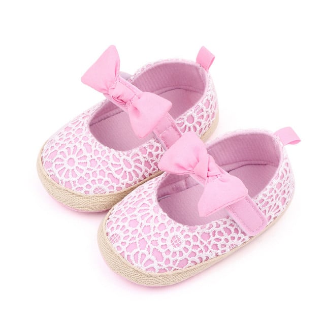 Pantofiori roz cu danteluta alba - 2 | YEO