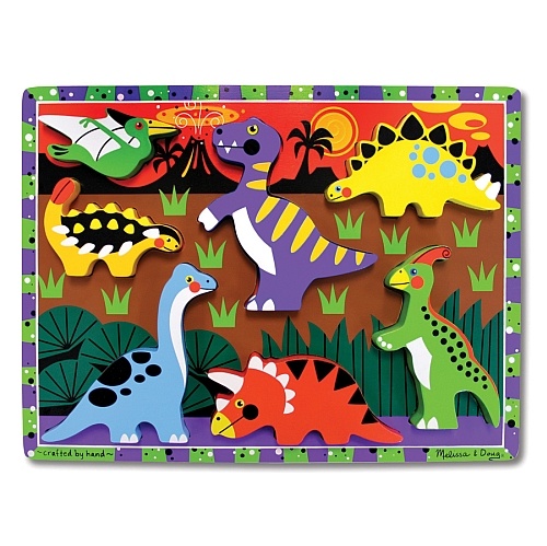 Puzzle lemn in relief Dinozauri Melissa and Doug