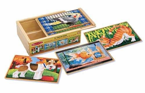 Set 4 puzzle lemn in cutie Animale de companie Melissa and Doug - 1 | YEO