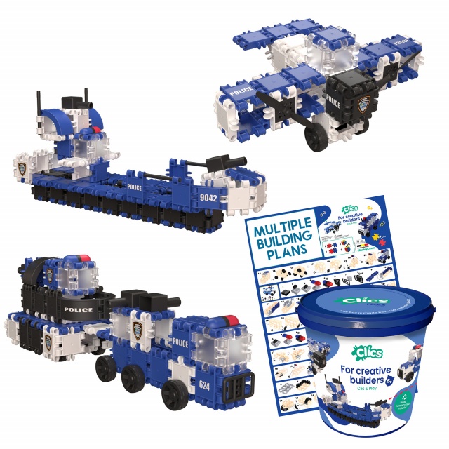 Set Clics de construit vehicule de politie 8 in 1 - 3 | YEO