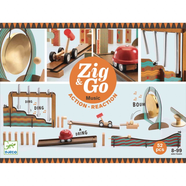 Set de constructie trasee Zig & Go Muzica 52 piese, Djeco - 1 | YEO