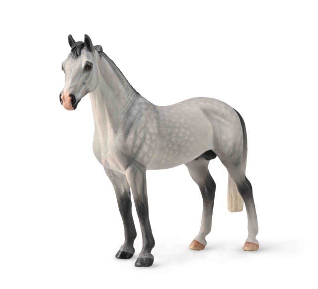 Figurina pictata manual armasar Hanoverian Dappled Grey