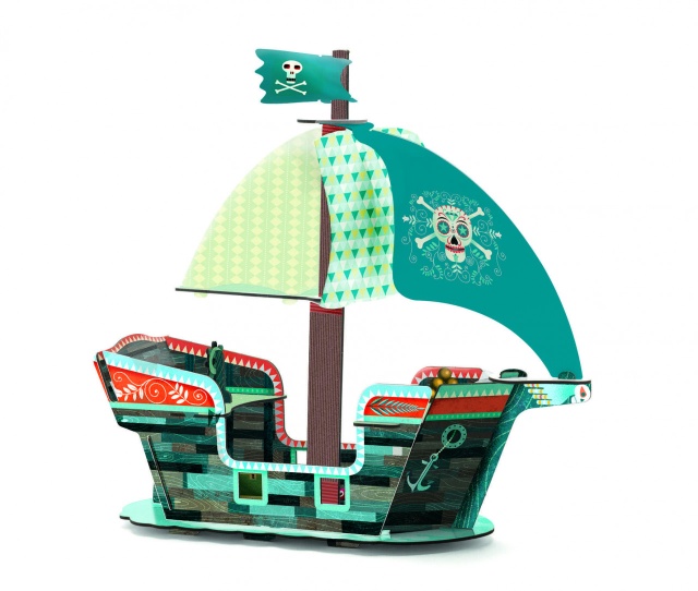 Joc de construit Pop to play Corabia piratilor 3D, Djeco - 1 | YEO