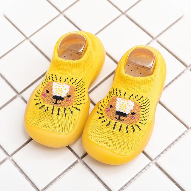 Mocasini galbeni cu talpa antiderapanta - Happy Lion - 1 | YEO