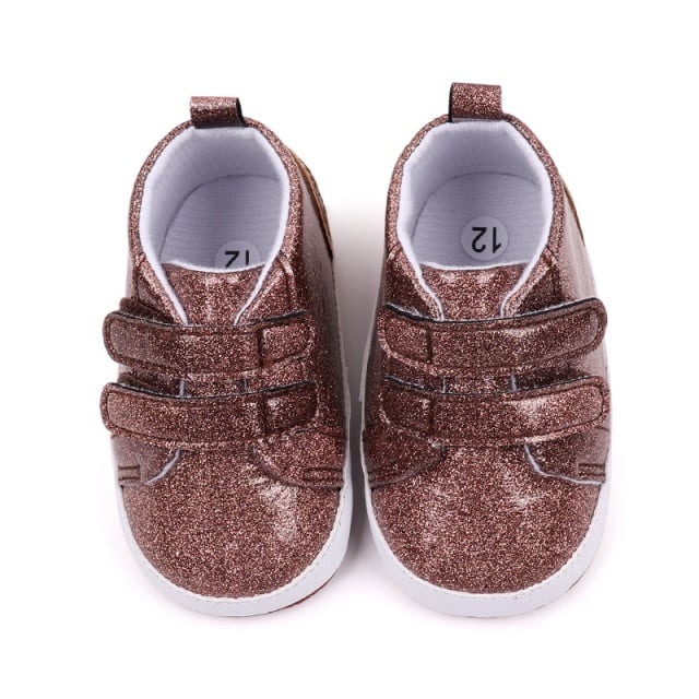 Pantofiori maro pentru bebelusi - Glitter - 3 | YEO