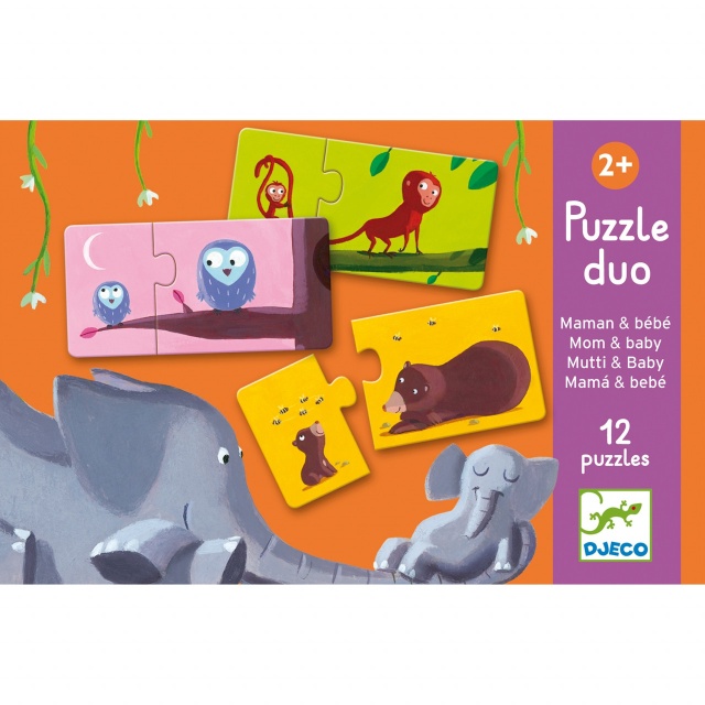 Puzzle duo Mama si puiul, Djeco - 1 | YEO