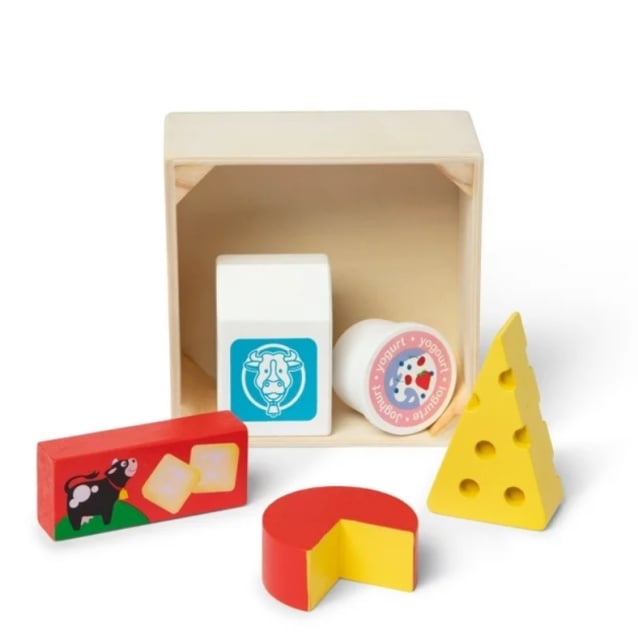 Set de joaca alimente Lactate, din lemn, 5 piese, 2 ani+, Melissa&Doug 95207 - 1 | YEO