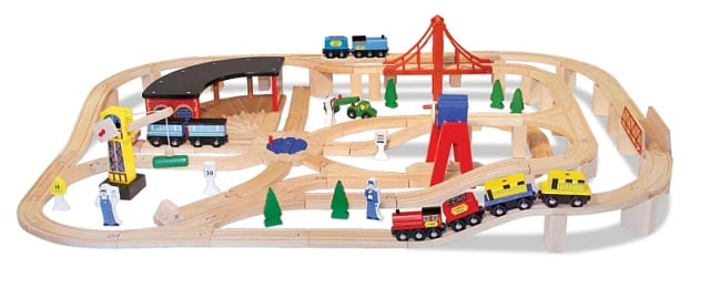 Set Trenulet din lemn cu depou Melissa and Doug - 1 | YEO