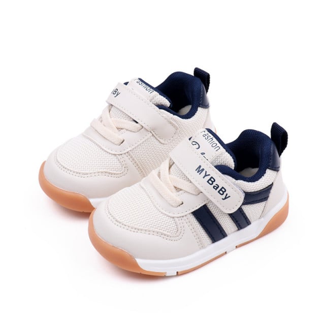 Adidasi ivoire cu insertii bleumarine - MyBaby - 3 | YEO