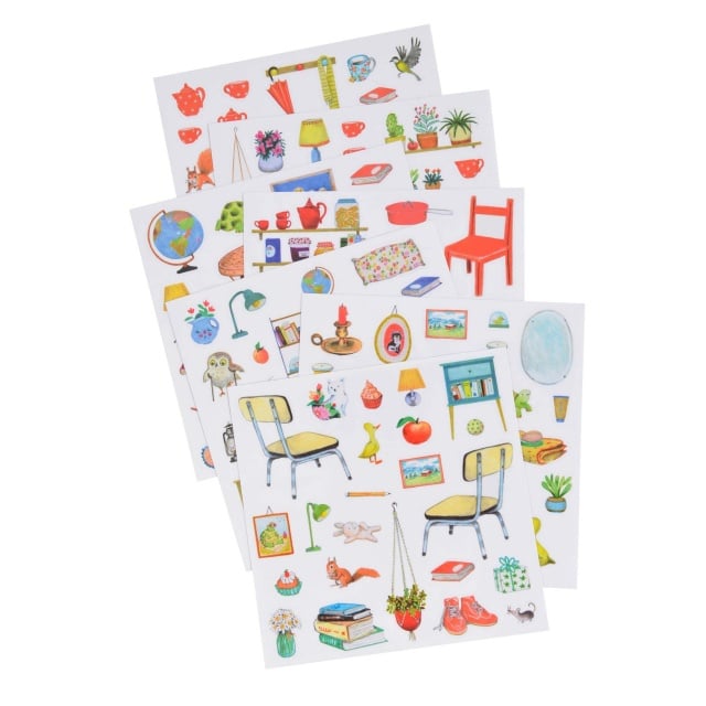 Carte de colorat cu stickere Marea familie, Moulin Roty - 2 | YEO