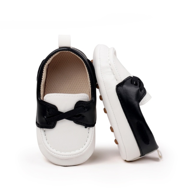 Pantofiori albi cu negru tip mocasini - 3 | YEO