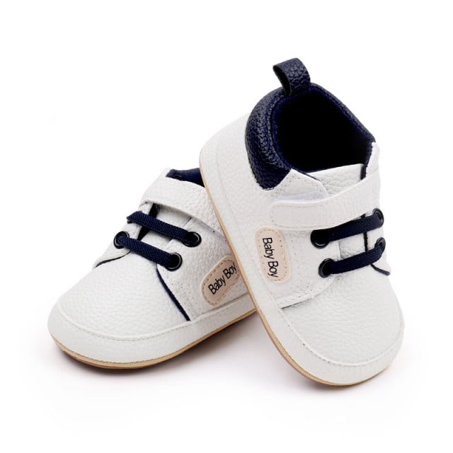 Pantofiori albi pentru baietei - Baby Boy - 4 | YEO