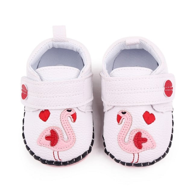 Pantofiori albi pentru fetite - Flamingo - 2 | YEO