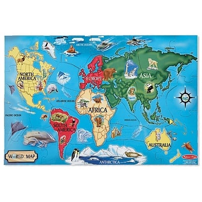 Puzzle de podea Harta Lumii World Map Melissa and Doug