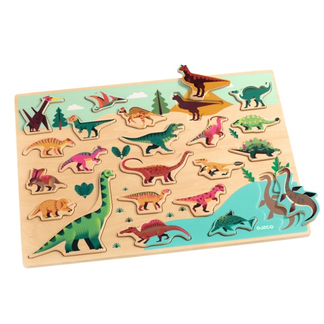 Puzzle lemn Dinozauri, Djeco - 1 | YEO