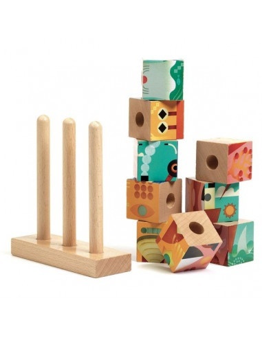 Puzzle vertical cu cuburi Puzz-Up Forest, Djeco - 3 | YEO