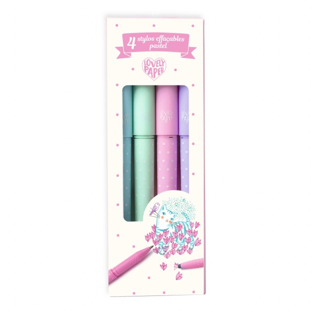 Set 4 pixuri cu radiera culori pastel, Djeco - 2 | YEO